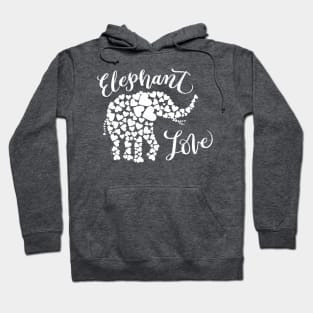 Elephant Love Elephants White Elephant Hearts Hoodie